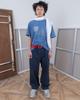 THEMUSEUMVISITOR Check Panel Chino Pants (Navy)