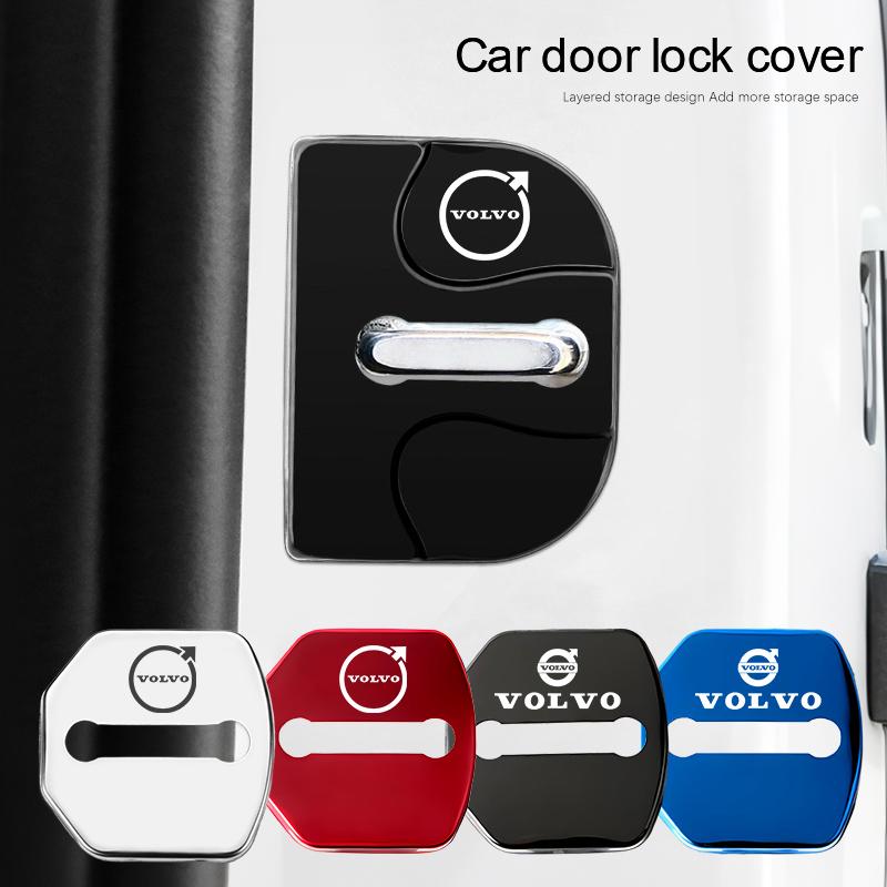 4pcs Car Door Lock Cover Antirust Protective Cap For Volvo Xc60 XC40 EX40 Xc90 S60 S90 EX30 V40 V60 V50 V90 S80 C40 V70 XC70 C30