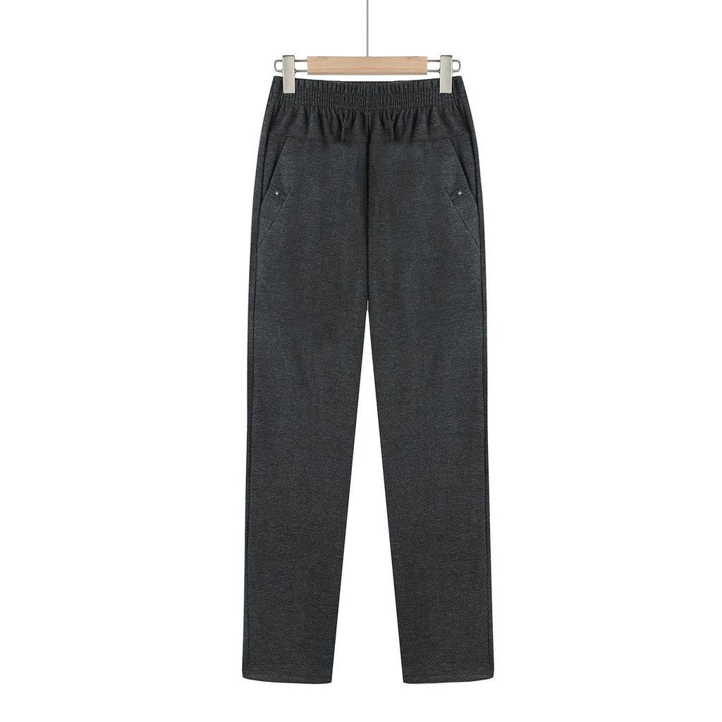 High Waist Plus Velvet Pants - Autumn/Winter Loose Fit for Mid-aged & Elderly Women