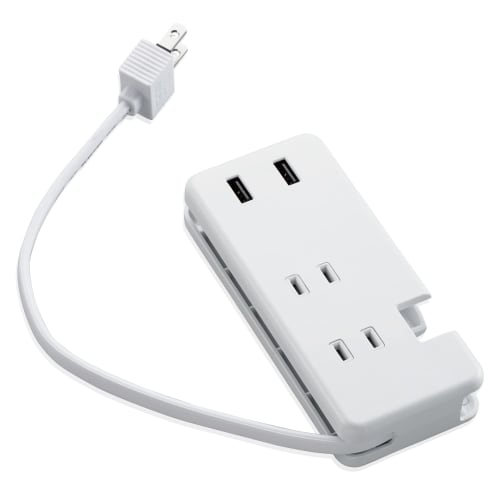 

ELECOM USB Tap/USB-A2 Port/12W/AC3 Port/Cable Storage/White