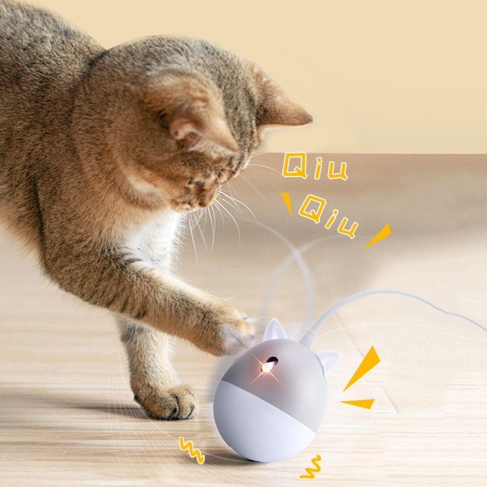 USB Rechargeable Automatic Interactive Cat Toy Tumbler Teasing Cat Stick  Teasing Cat