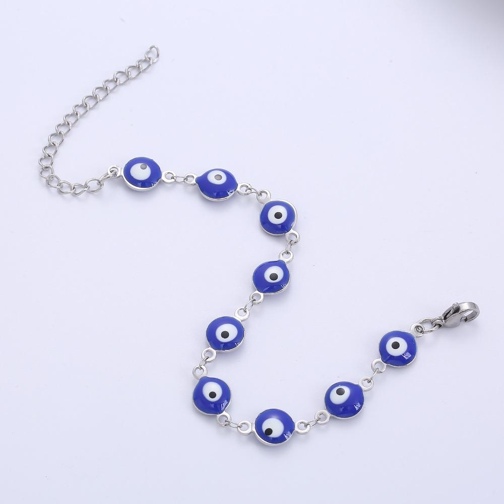 Turkish Friendship Bead Metal Demon Eye Bracelet Lucky Women Bracelet Korean Style Hand Chain