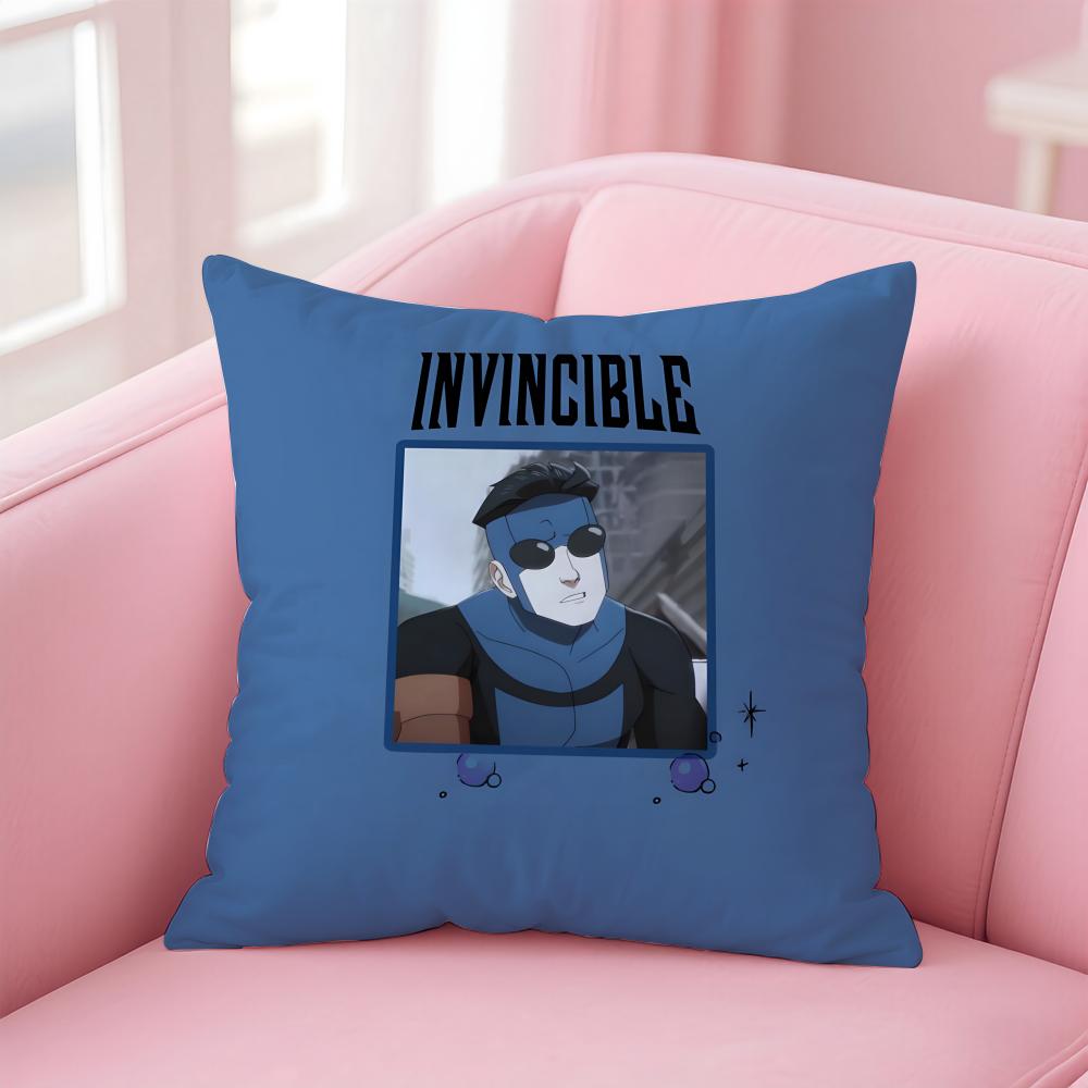 I-Invincible Pillow Superhero Anime Cushion Cover Linen Pillowcase Cover Soft Decor For Sofa Home Room