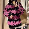 Autumn and Winter New Lazy Flocking Pullover Sweater Women's Thick Round Neck Towel Embroidered Western Style Sweater Top