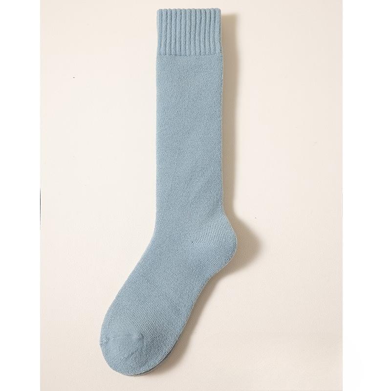 Women's Calf Socks for Autumn and Winter Warmth, Thickened and Fleece Socks, Cashmere Fleece High Thigh-high Long Socks, Knee-length Wool Socks