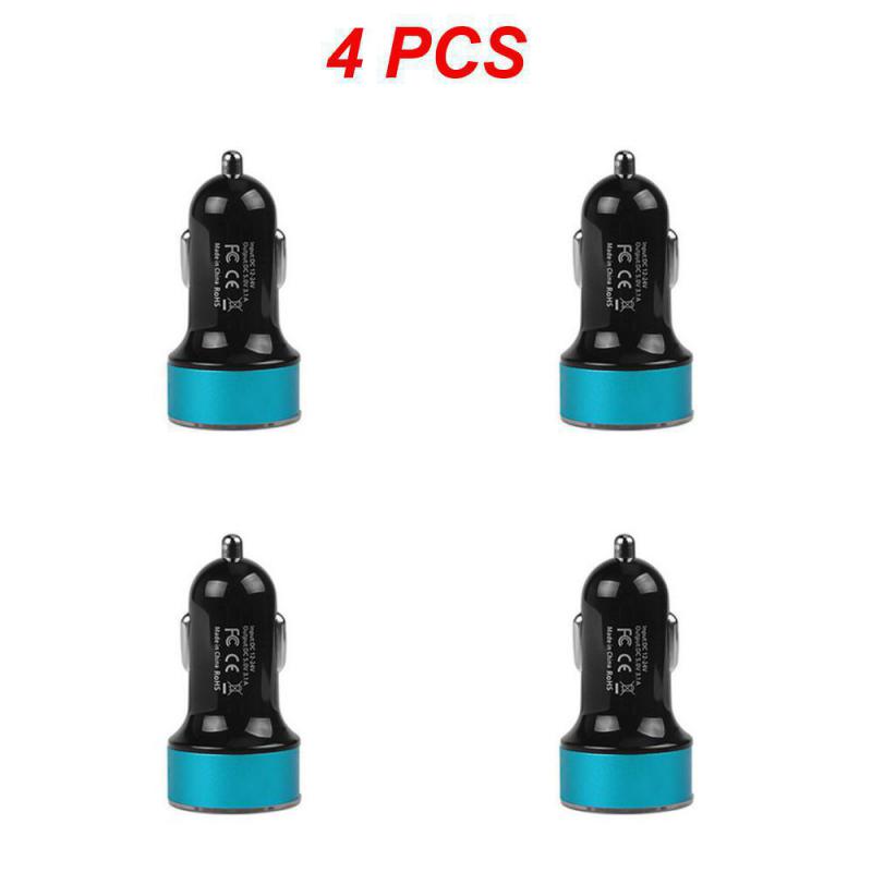 2~5PCS Auto Vehicle Car Dual USB Car Charger QC 3.0 Fast Charging Adapter Cigarette Lighter LED Voltmeter For All Mobile Phone