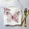 20 Stück/Packung 33 x 33 cm, 2-lagig, Einweg-Partyserviette, Blumenmuster