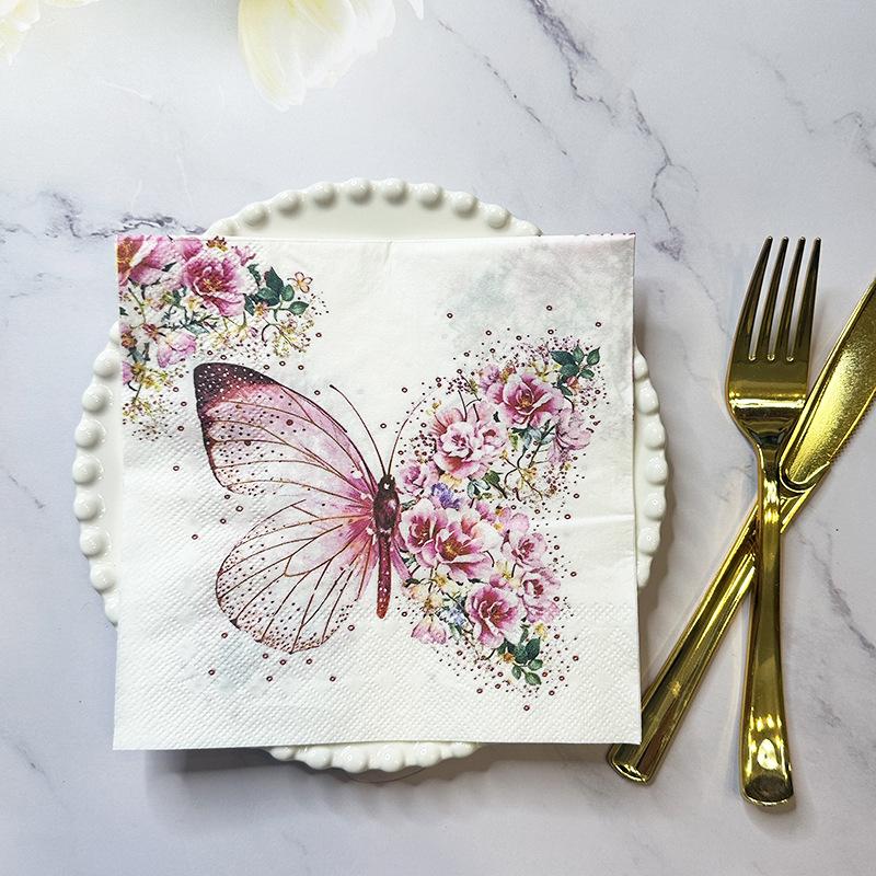 20 buc/pac 33*33 cm 2 straturi șervețele de petrecere de unică folosință cu model floral