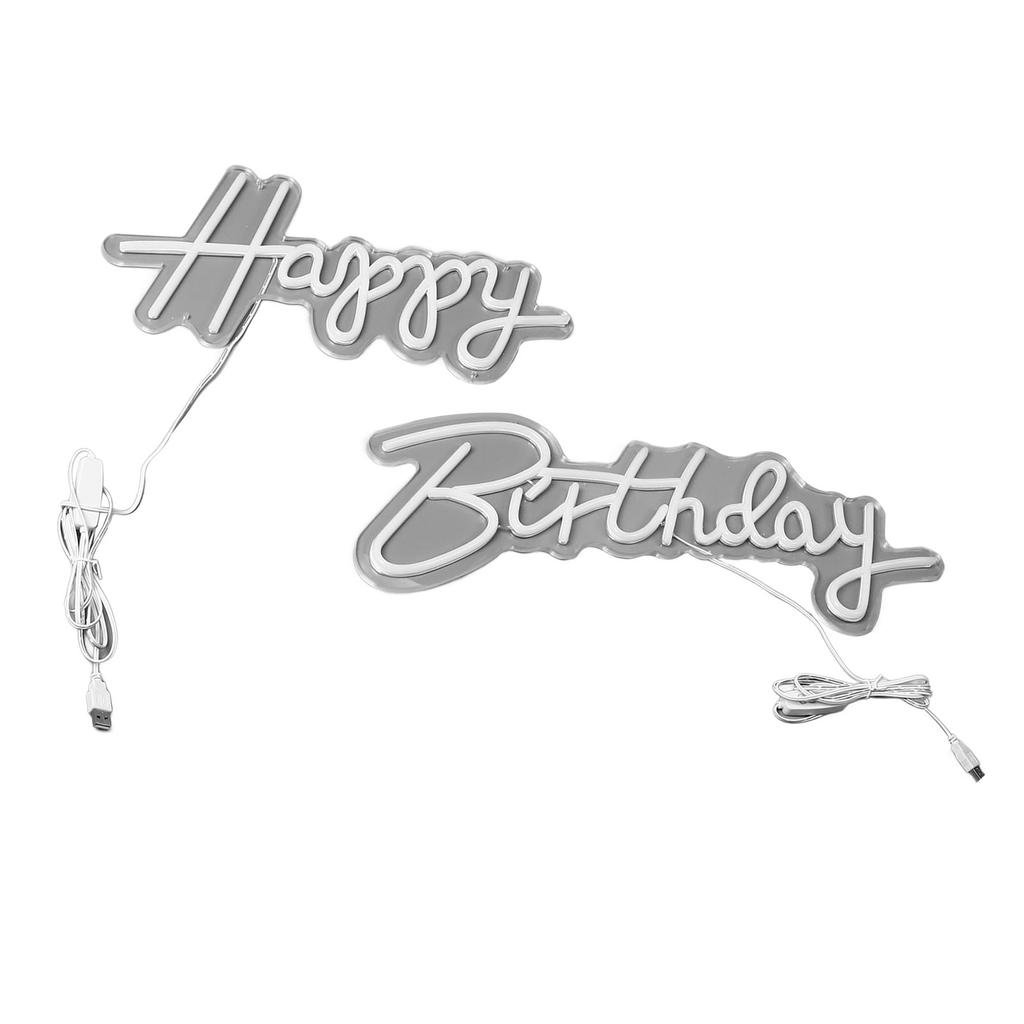 LED Birthday Neon Light USB Powered Dimmable Decorative Happy Birthday Neon Sign for Party Home 5V