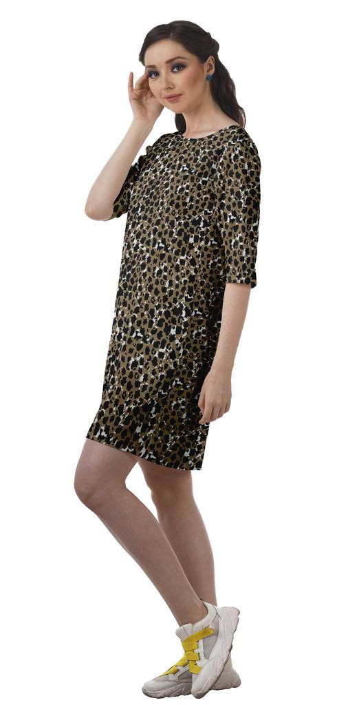 Moomaya Printed 3 4 Sleeve Winter Dresses For Women Scoop Neck Short Swing