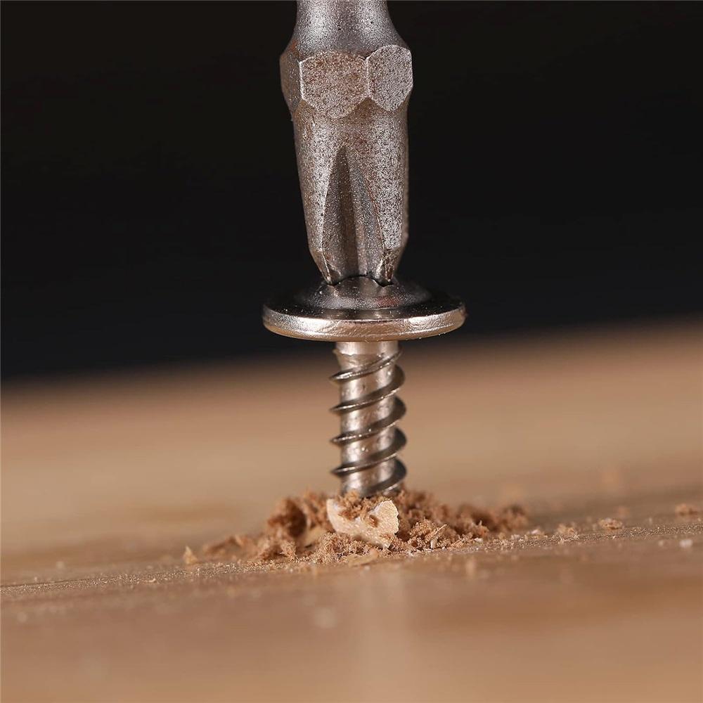 100pcs 410 Stainless Steel Truss Head Self-Tapping Screws – 8 Sizes M4.2x13-50mm, High Strength, Corrosion Resistant For Metal & Wood