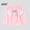 Herren Shorts Pyjamahose Cartoon Elefantendekor Elastischer Bund Lässig Paar mit verstärkten Taschen Locker Nachtwäsche Leicht