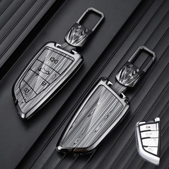 Aluminum Alloy Leather Car Key Case Cover For BMW 1 2 3 4 5 6 7 X2 X3 X4 X5 X6