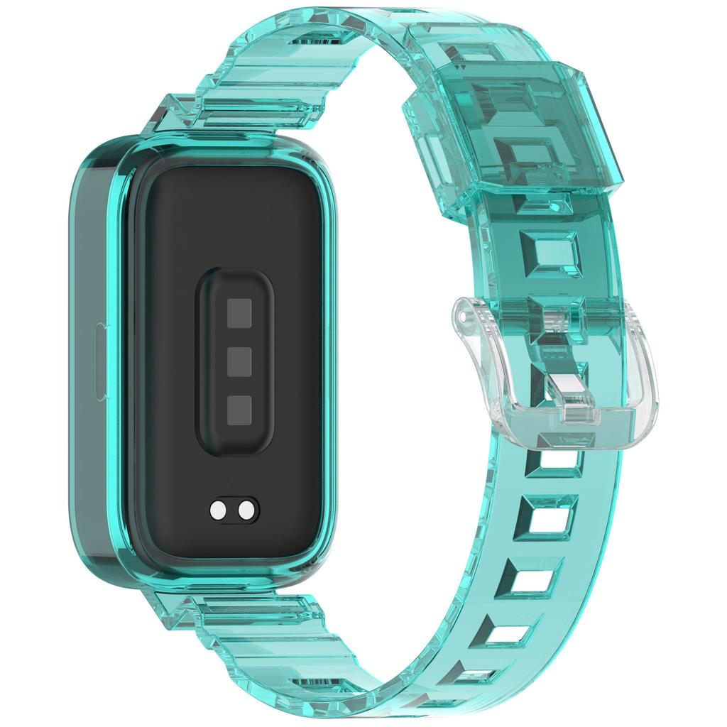 For Xiaomi Redmi Band 2/Smart Band 8 Active Transparent Color Changing TPU Watch Band Integrated with Case