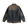 Women's Retro Hong Kong-Style Frayed Denim Jacket: Stand Collar with Large Pockets, Loose Fit, Slimming Design for Autumn