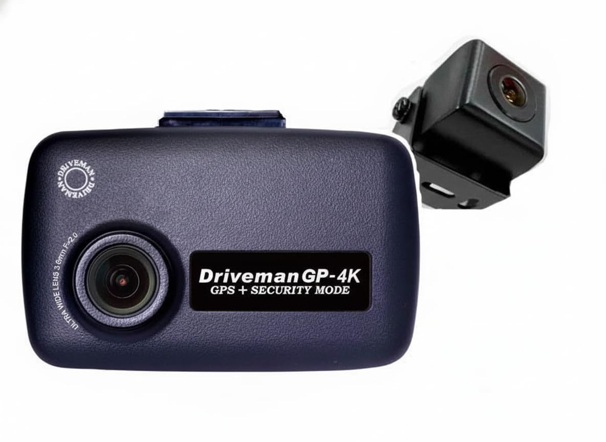

Driveman Dashcam Set for Front and Rear Dual 4K 15m Waterproof Rear Camera Parking Surveillance Sony 16GB SD Card Included GP-4K Microbuses, Cameras, чорний