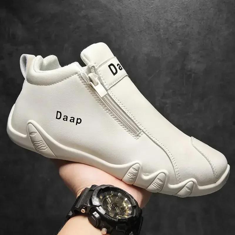 Fashion 2025 New Casual shoe for Men Luxury Round Toe Men Ankle Boots Light Slip on Walking shoe Outdoor Comfor Men High Top Sneakers