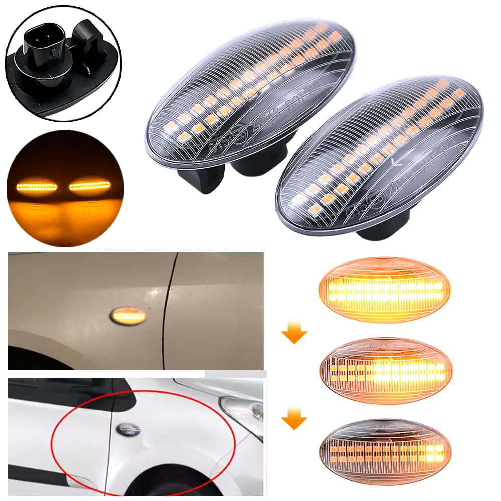 2pcs Dynamic LED Side Marker Turn Signal Lights Indicator Amber Repeater Car Lights For Suzuki Swift Jimmy Vitara SX4Turn Signal 2