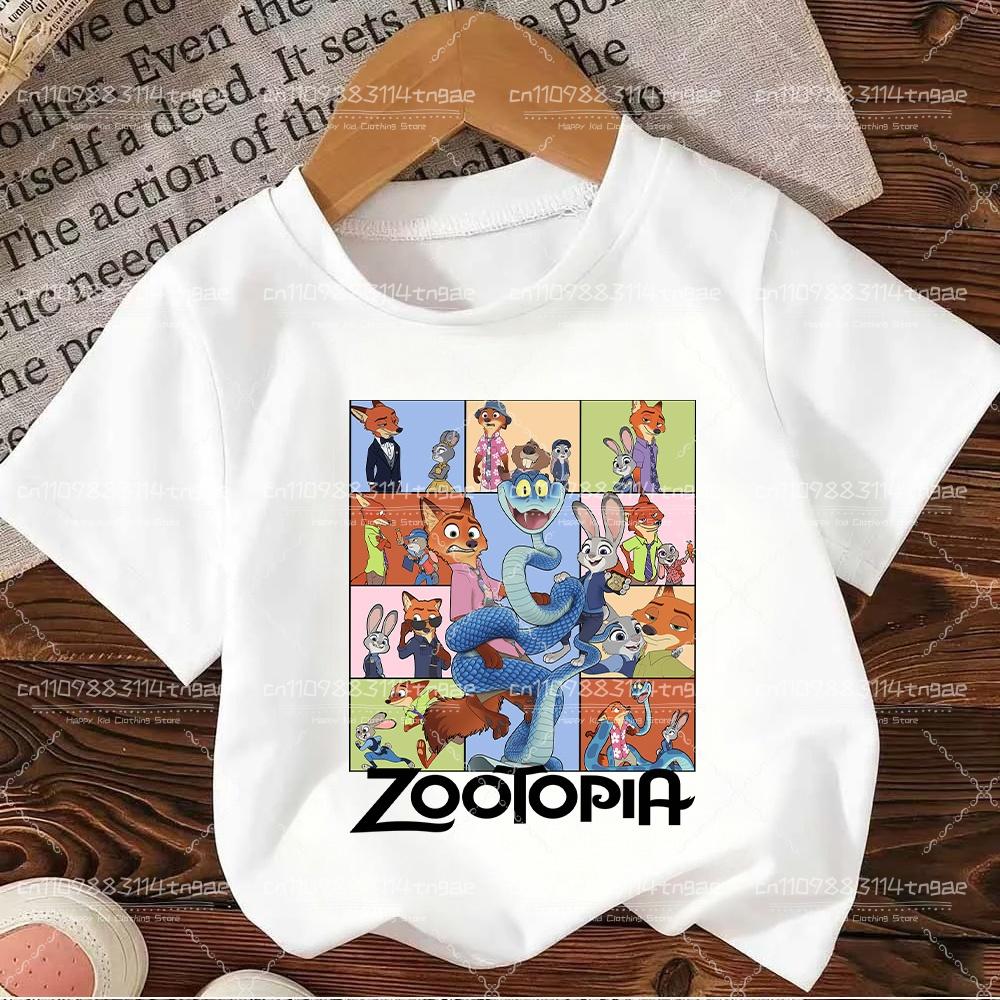 2026 Zootopia Judy&Nick&Gary Tshirt for Kids Casual Cotton Short Sleeve Tees Comfortable Top Street Fashion Parent Child Clothes