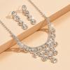 3 Stück Klaue Kette Perle Damen Halskette Ohrringe Armband Zirkon Set Kleid Dinner Halskette Accessoires