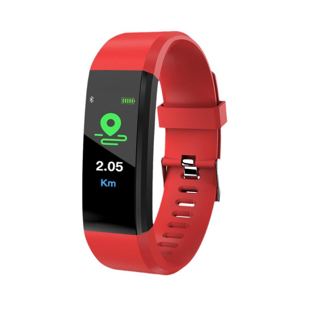 115 Plus Smart Waterproof Fitness Tracker: Color Screen, Heart Rate & Blood Pressure Monitor, Bluetooth Sync, Pedometer.