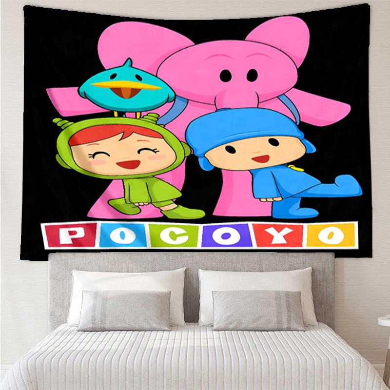 Pocoyo's Colorful Adventure Tapestry Room Decoration Wall Hanging for Living Room Bedroom, Dormitory, Birthday and Christmas Gifts