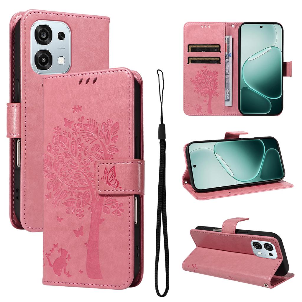 For Oppo A6 Pro 4G/Oppo F31 5G/Oppo A6 Pro 5G Phone Case with Stand Cat Tree Pattern Leather Wallet Mobile Cover