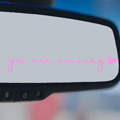 You Are Amazing Car Mirror Stickers Rearview Mirror Adhesive Rearview Decal For Men Women Drivers Car Interior Sticker