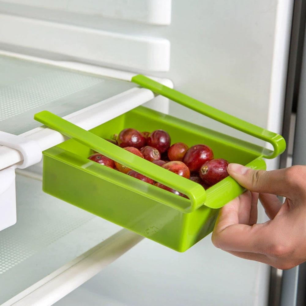 Space-Saving Slide Fridge Storage Box - Freezer Food Container & Pantry Organizer Bins