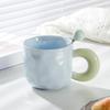 Hrnek Milk Fufu s víčkem a lžičkou, roztomilý dívčí, keramický hrnek na kávu s vysokým uchem, pro páry, do kanceláře, ke snídani