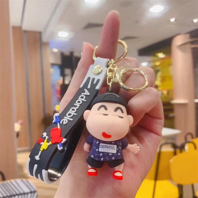 Funny Cross-dressing Crayon Xiaoxin Cute Keychain Couple Car Personalized Keychain Creative Schoolbag Pendant