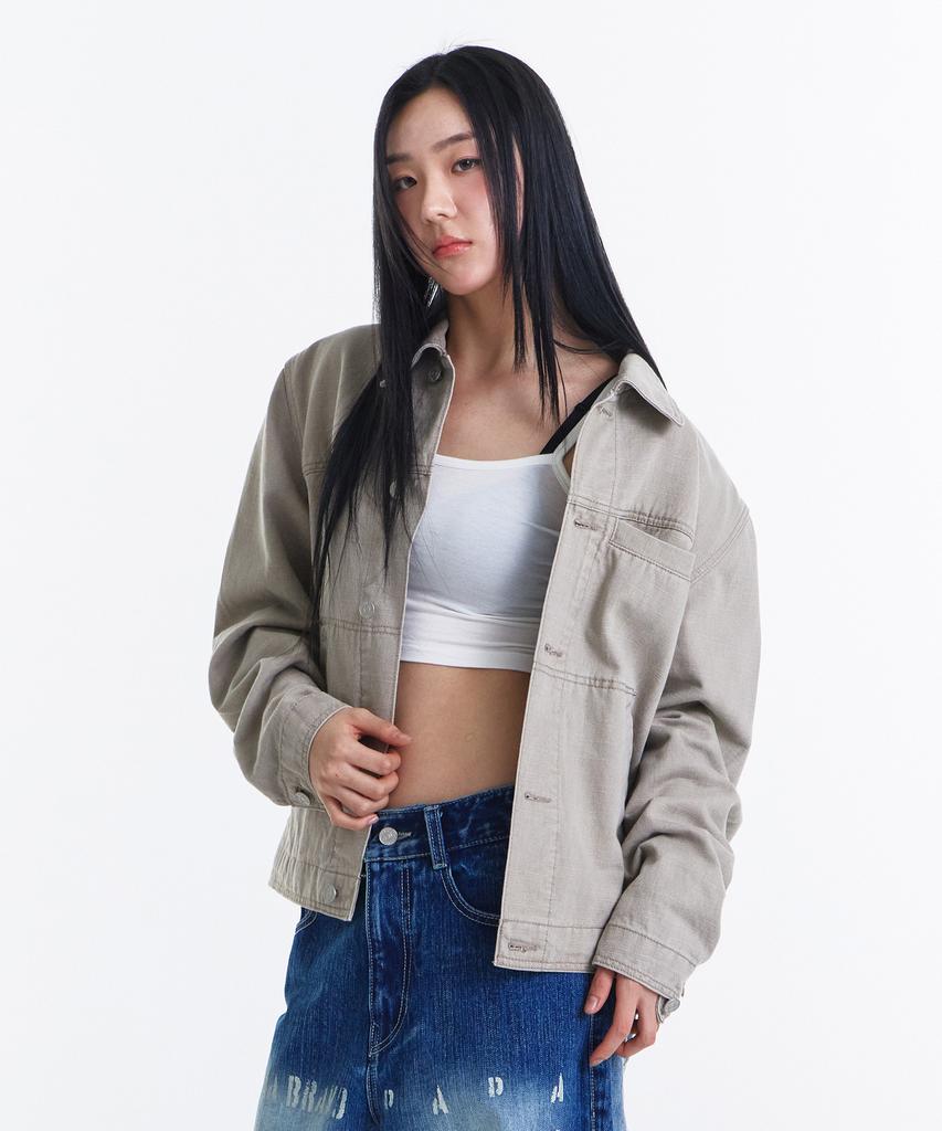 Kichul Pioneer Cotton Trucker Jacket (Beige)