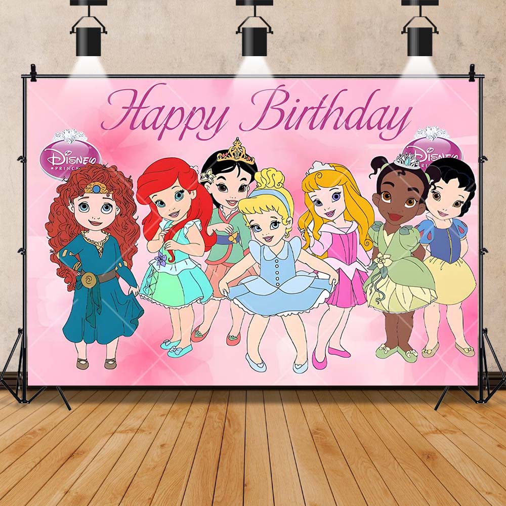 Baby Princess Banner Background Snow White Ariel Baby Shower Decoration Background ChildrenGirls Birthday Party Decoration Props