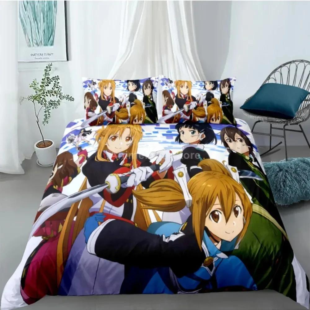 

Модный подарок Мультяшный Набор постельного белья Sword Art Online Аниме Постельное белье Одеяло Пододеяльник Комплекты Домашний декор Полуторный Односпальный Двуспальный Кинг-сайз 70x133cm 2pcs