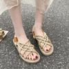 Sandals Women's Hemp Rope Weaving 2025 Summer New Handmade Straw Shoes Internet Celebrities Versatile Wear Roman Beach Sandals Women