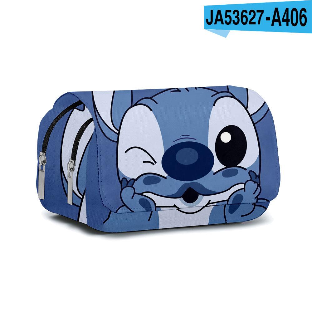 3D Digital Full-Print Schoolbag Double-Layer Flip Pencil Case Children'S Stationery Box