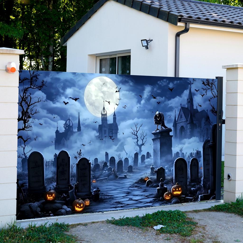 1Pcs Halloween Garage Tapestry Decoration Background Winter Backdrop Decorations For Photo Studio Photo Booth Christams Party