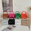 Shoulder Bag New Dopamine Solid Color Fashionable Solid Color Handbag Niche Texture Messenger Small Square Bag