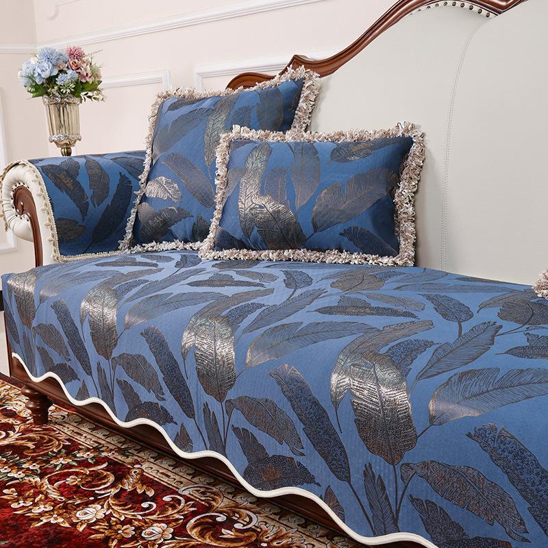 

New Sofa Cushion European High-End Luxury Seat Cushion Cover Universal In All Seasons American Luxury 90*90cm темно-синий