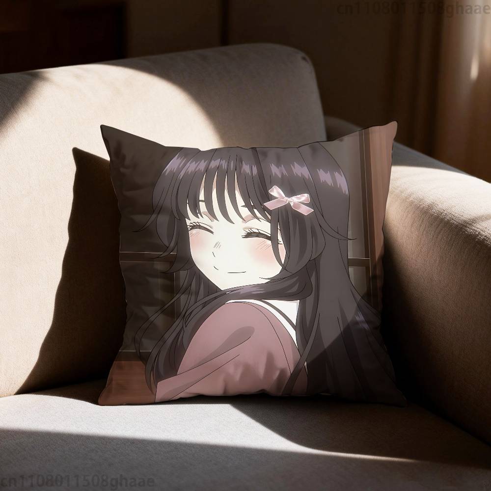 Waguri Anime Kaoruko Pillow Case Antidustmite Pillowcase Invisible zipper silky short plush Sofa cushion cover