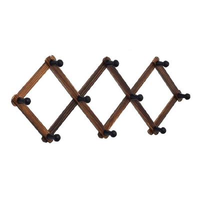Wooden Expandable Coat Rack with Multiple Hook Baseball Caps Organizer Wall Mount Hat Holder Home Organization Supplies