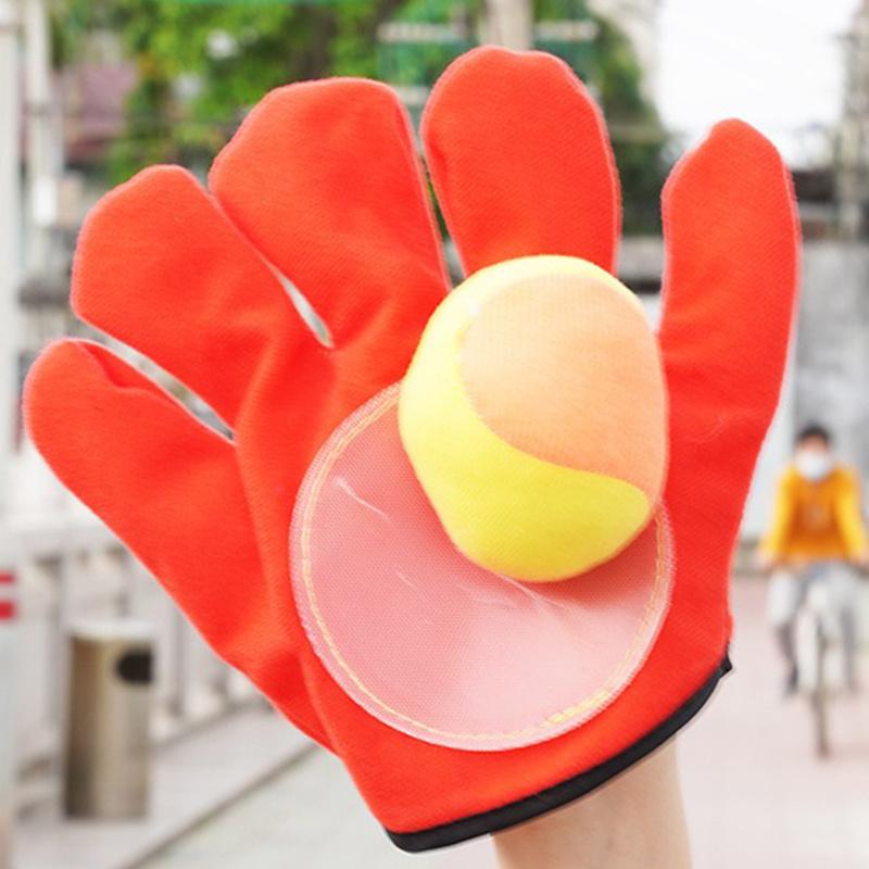 

1 setsSticky Ball Glove Set (Including Soft Ball) - Throwing Catcher Eye Coordination Game Dog Chase Interactive Toy Accessories 1 glove+1 ball красный