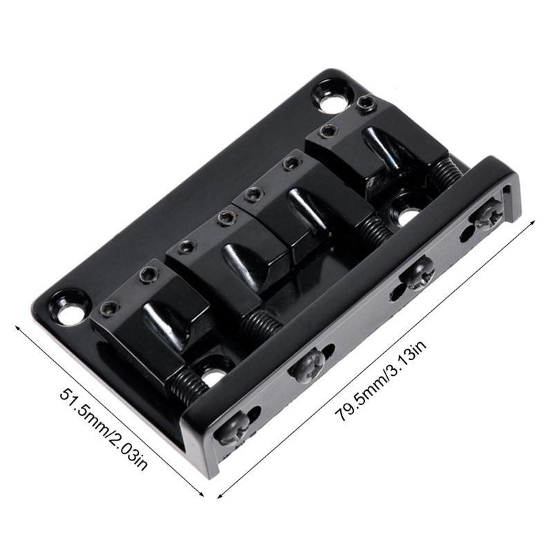 4 String Electric Bass Guitar Fixed Bridge 79.5x51.5MM Guitar Bridge Assembly Metal Texture Perfect for Electric Guitar