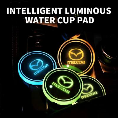 2Pcs Car Cup Coaster Holder Car Led Atmosphere Light Lamp For Mazda 2 3 5 6 8 CX3 CX4 CX5 CX8 CX30 AXELA Accessories