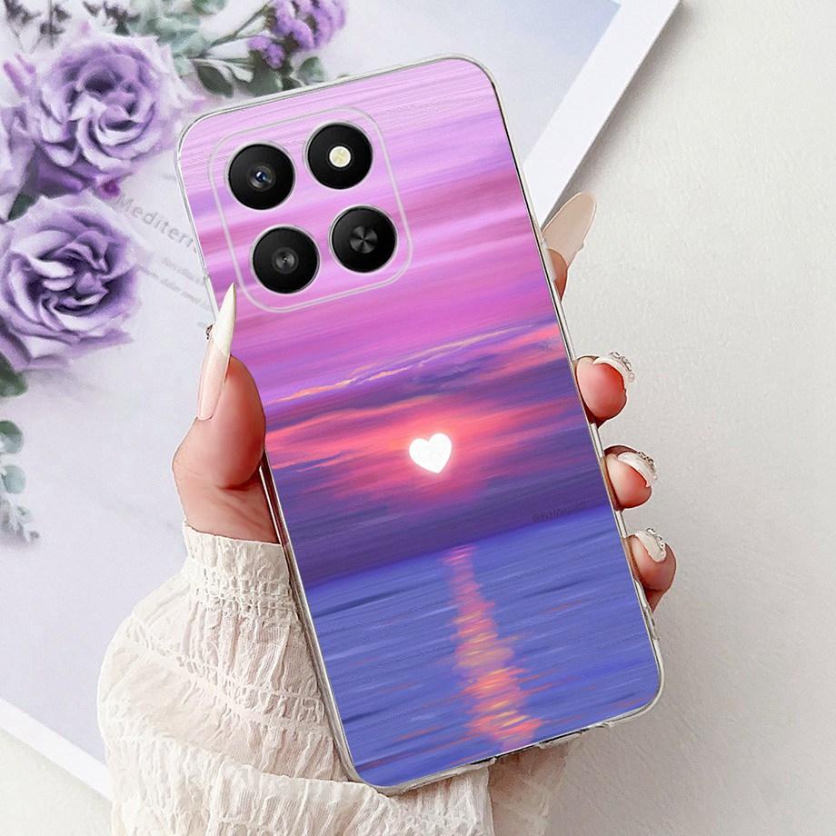 Weiche dünne transparente Silikonhülle für Huawei Honor 400 Smart Funda Honor X7D Katze Rose Blume Drache Mode Stoßfester Stoßfänger