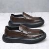 Spring Autumn New Designer Business Casual Shoes for Men Fashion Casual Cow Leather Shoe Male British Style Platform Loafers Man