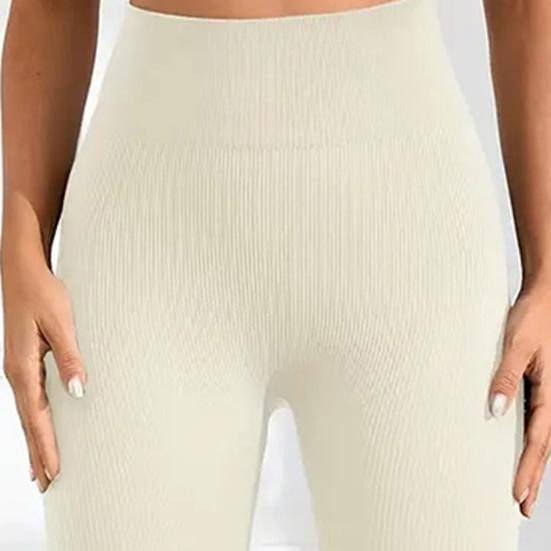 Yüksek Esnekliğe Sahip Yoga Pantolonu Kadın Günlük Pantolon Elastik Yüksek Belli Tek Renk Dar Kesim Dans İş Legging