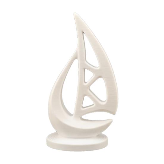 

Mini 3D Printed Sailboat Figurine Nautical Coastal Boat Sculpture for Modern Home Office Mantel Bookshelf Decor белый