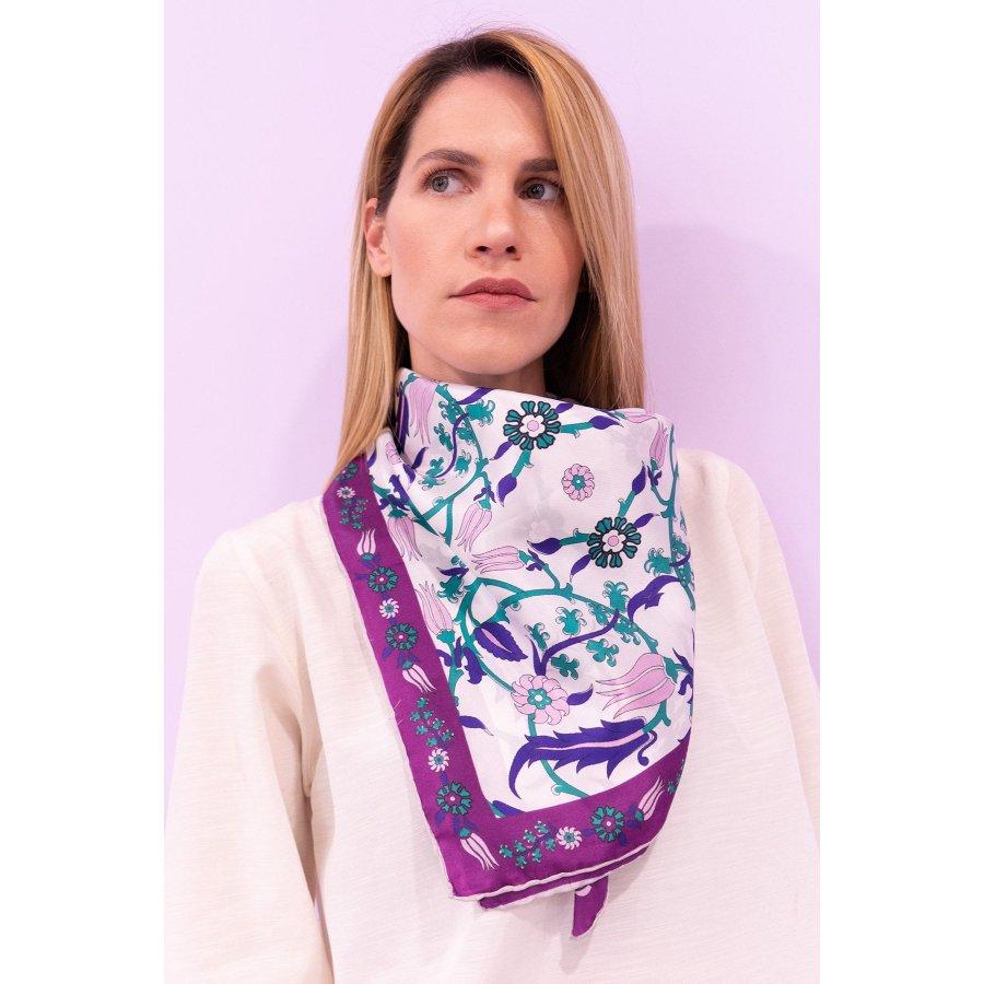 

Шарф-шаль из 100% шелкового крепа Pure Peace ручной работы, 90x90 см