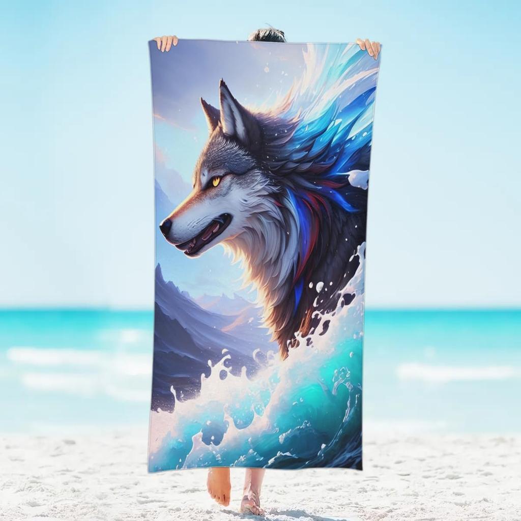 Skull Brightly Colored Flower Beach Towel, Large Microfiber Quick Dry Lightweight Pool Bath Towels Sand Free Beach Blanket for